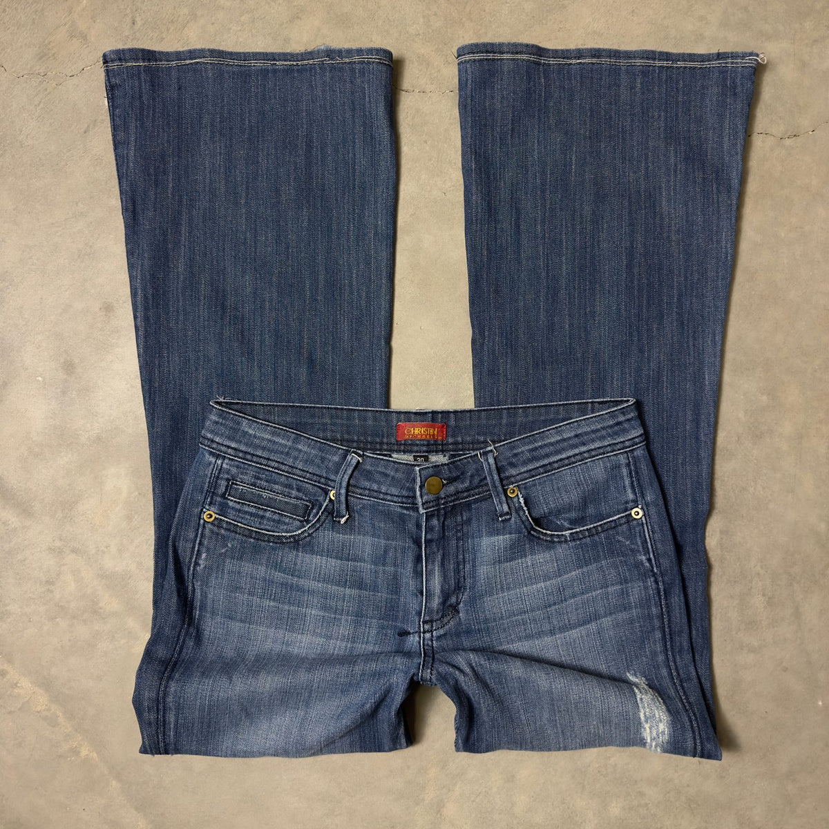 Christin Michaels Flare Jeans Womens Size 30 Dark Wash Boho