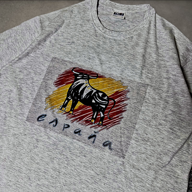 SOL'S Regent Espana Spain Bull Graphic Tee Mens XL Gray