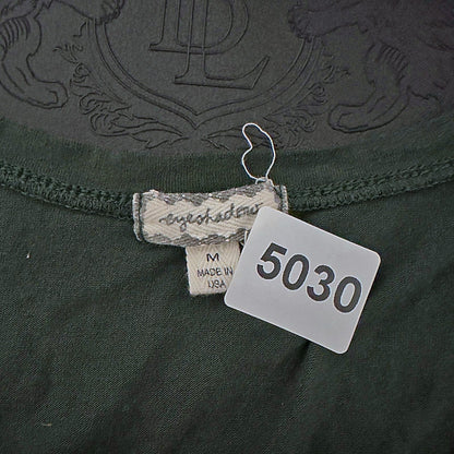 Eyeshadow Scoop Neck Long Sleeve Top Womens M Forest Green