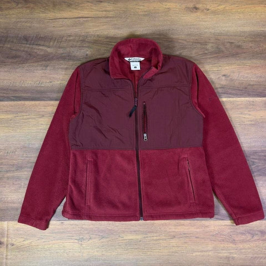 Y2K Columbia Fleece Jacket Womens L Burgundy Outdoor
