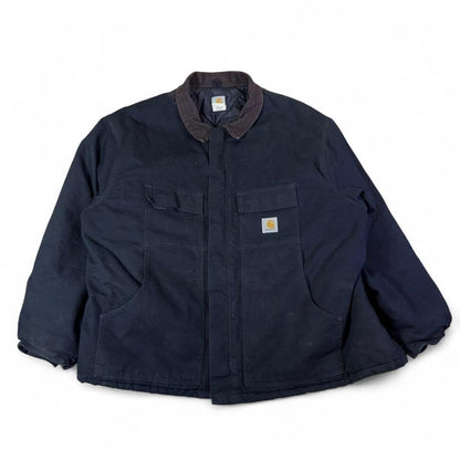Vintage Carhartt Work Jacket Mens XL Black Canvas Paint St