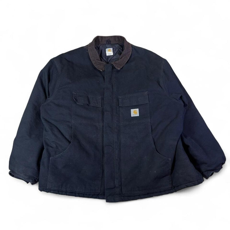 Vintage Carhartt Work Jacket Mens XL Black Canvas Paint St