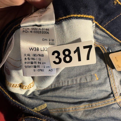 NWT Levi's 514 Straight Jeans Mens 38x32 Indigo Rinse