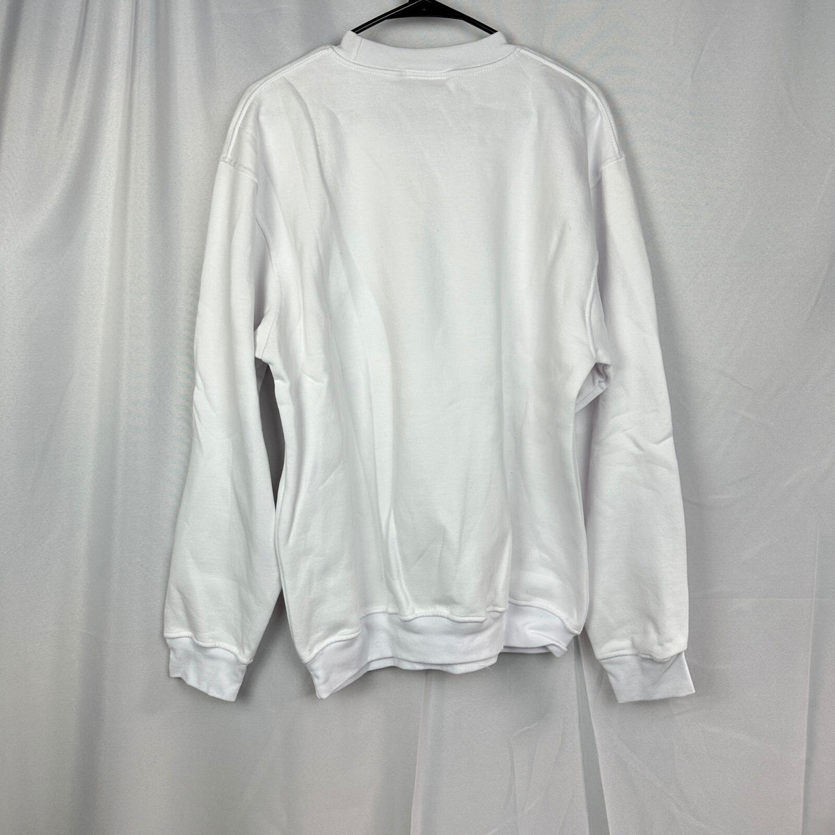 Bayside USA Crewneck Sweatshirt Mens Large White Made in USA
