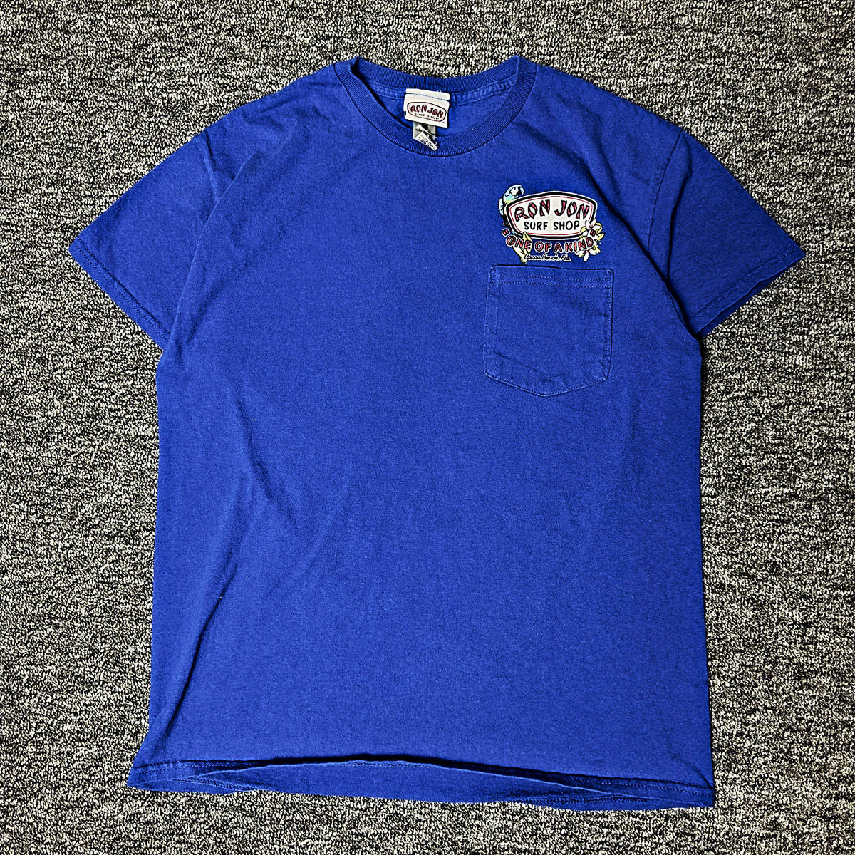 Ron Jon Surf Shop Pocket Tee Mens M Blue Cocoa Beach Surf