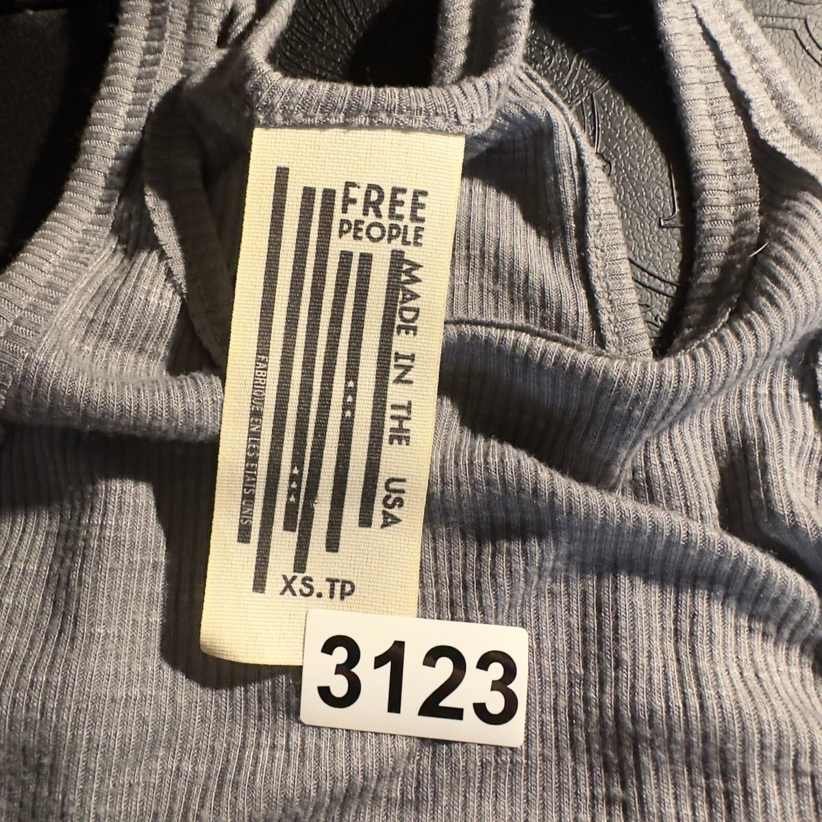 Free People Ribbed Tank Top Womens XS Grey High Neck