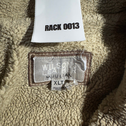 Vintage Wilsons Leather Mens XL Tan Suede Shearling Coat