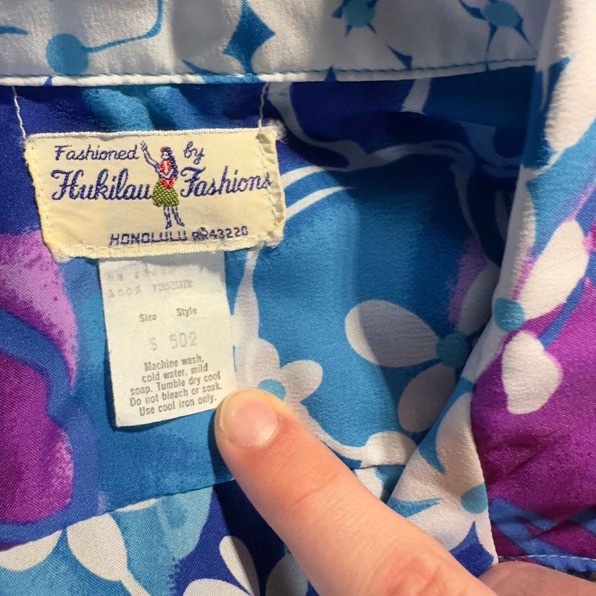 Vintage Hukilau Hawaiian Shirt Mens S Purple Floral Aloha