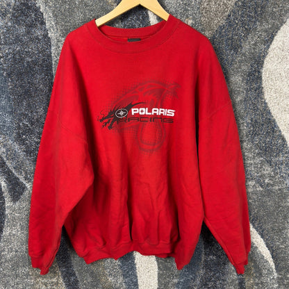 Vintage Polaris Racing Sweatshirt Mens 2XL Red Dragon