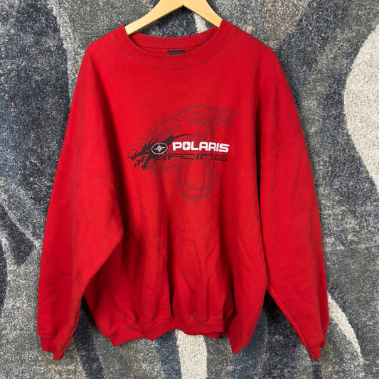 Vintage Polaris Racing Sweatshirt Mens 2XL Red Dragon