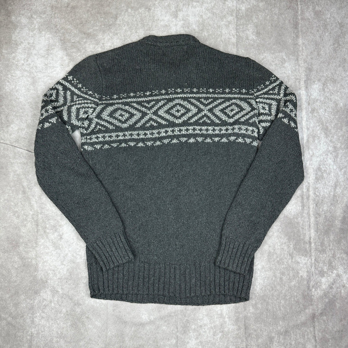 Eddie Bauer Fair Isle Sweater Mens M Gray Heritage Outdoor