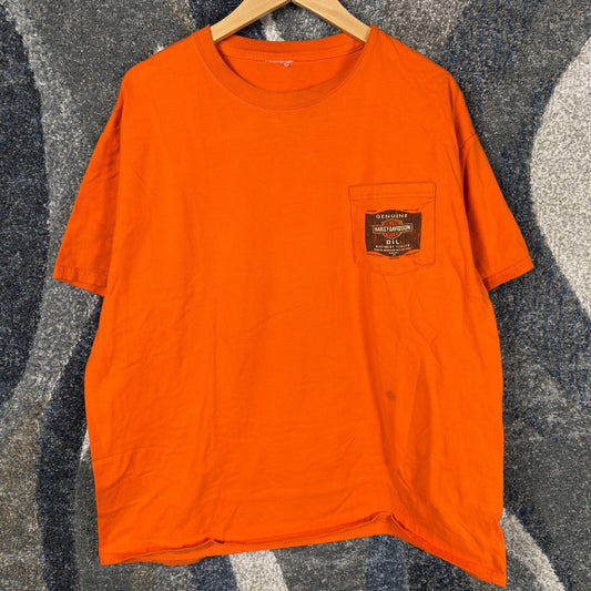 Vintage Harley Davidson Fargo ND Buffalo Tee Mens XL Orange