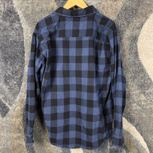 Rugged Wear Buffalo Plaid Flannel Shirt Mens L Blue Black
