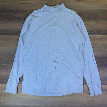 Carhartt Mens XL Tall Mock Neck Long Sleeve Shirt Heather Gray Distressed Cotton