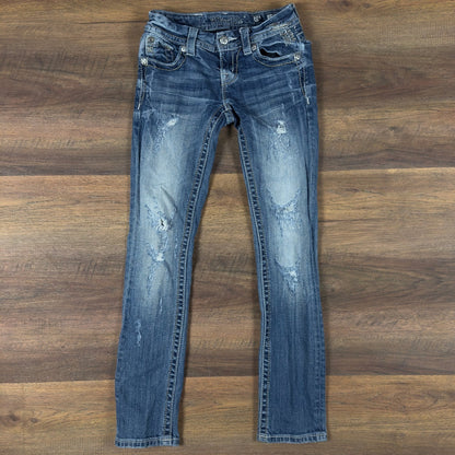 Y2K Miss Me Signature Straight Embellished Jeans Womens 24
