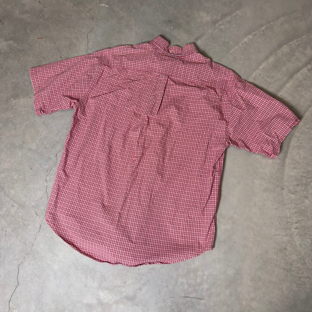 Vintage Tommy Hilfiger Plaid Button Down Mens L Red White