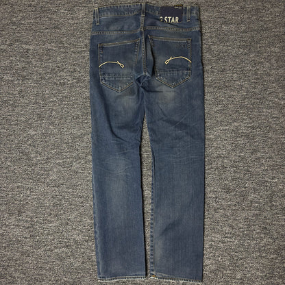 G-Star Raw Morris Low Straight Jeans Mens 30x32 Blue Faded