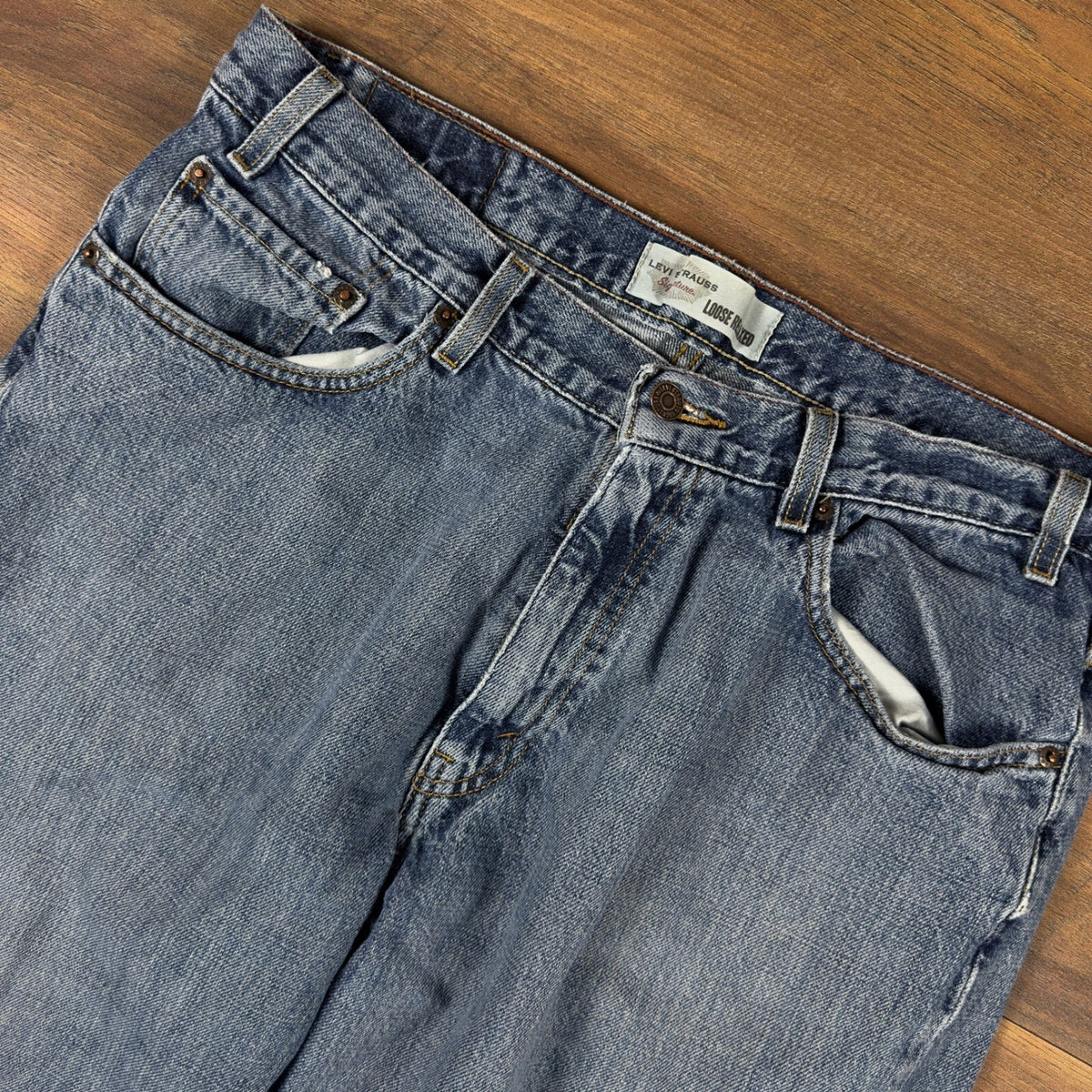 Levis Signiture Baggy Mens Jeans 36x28 Medium Wash Blue Y2K