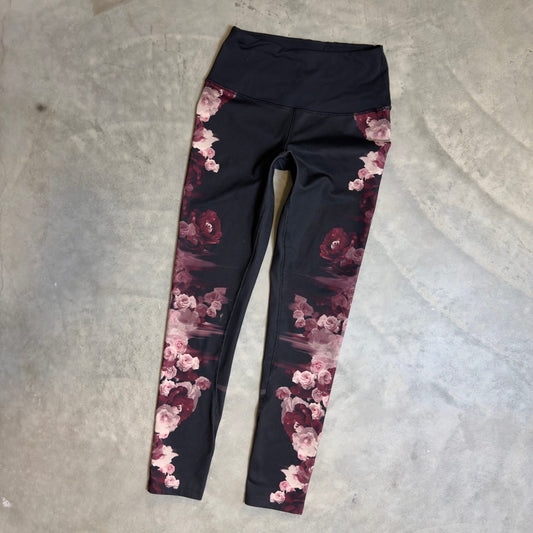 The North Face FlashDry Floral Leggings Womens M Black Rose
