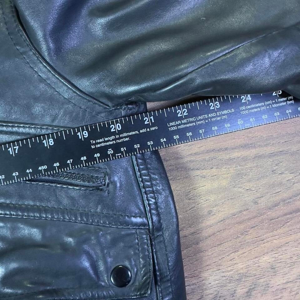 Hein Gericke Genuine Leather Motorcycle Jacket Mens 40 Black Vintage
