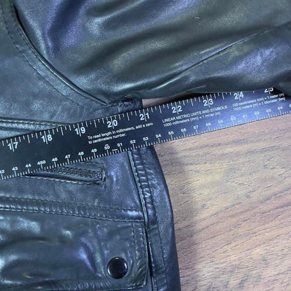 Hein Gericke Genuine Leather Motorcycle Jacket Mens 40 Black Vintage