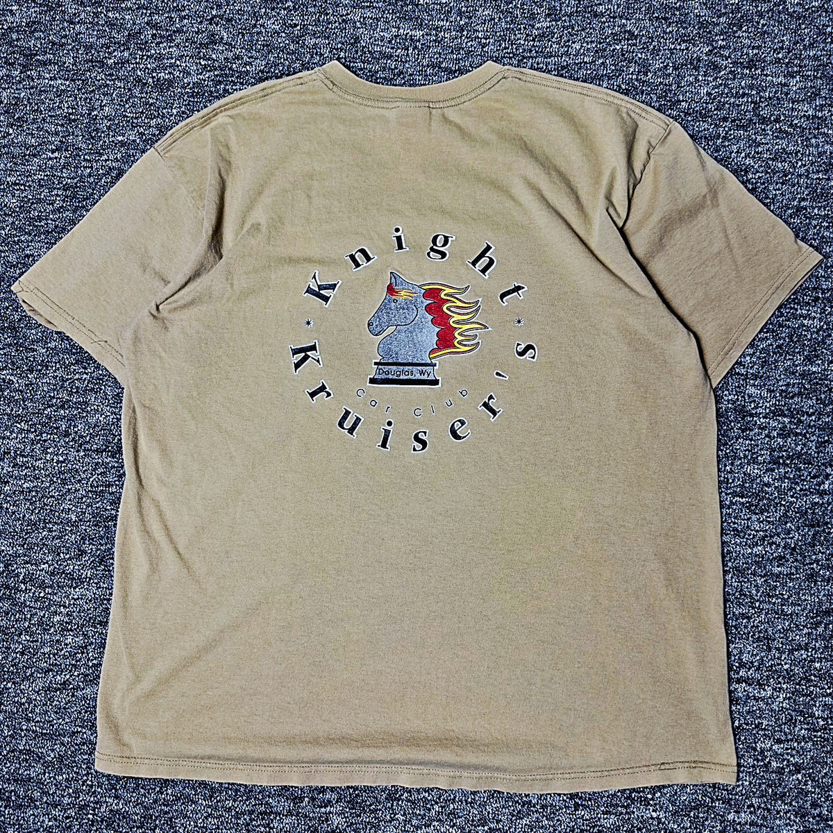 Anvil Knight Kruiser's Car Club Tee Mens XL Tan Douglas WY