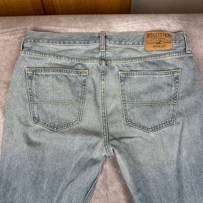 Hollister Classic Straight Jeans Mens 36x34 Light Wash Denim