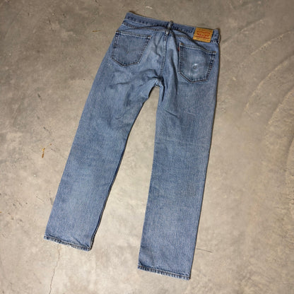 Levis 505 Regular Fit Jean Men 34x32 Blue Straight Leg Denim