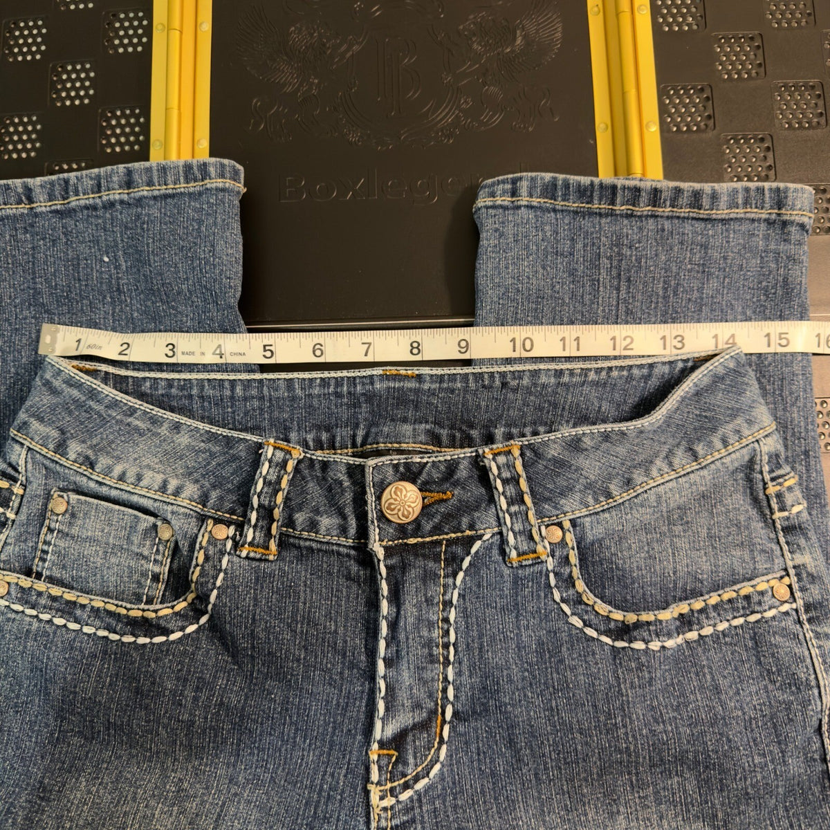 Y2K V.S.H. Jeans Capri Pants Womens 4 Blue Contrast Stitch