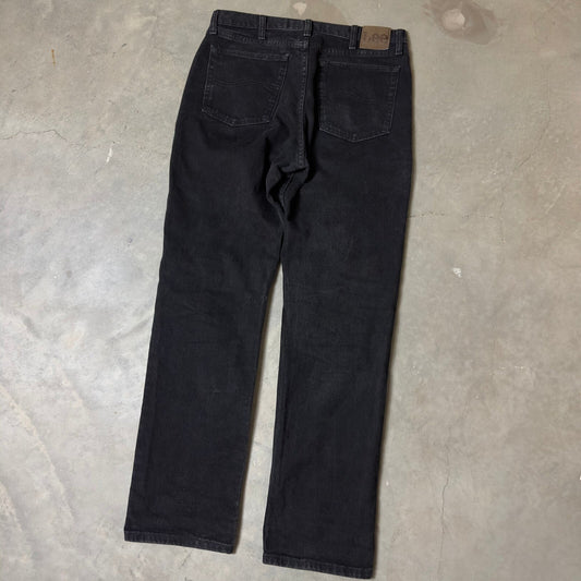 Lee Regular Fit Jeans Mens 34x34 Black Straight Leg Streetwear Baggy Casual