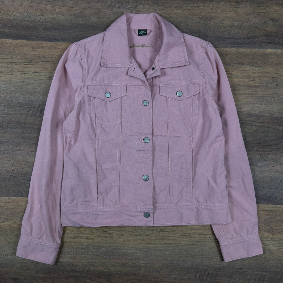 Eddie Bauer Cotton Canvas Trucker Jacket Womens S Dusty Rose