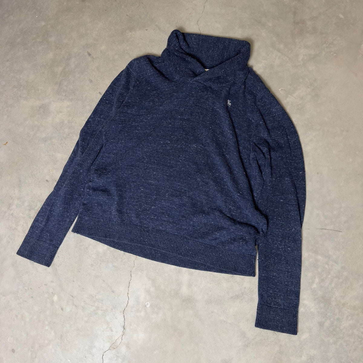 Abercrombie & Fitch Shawl Collar Sweater Mens XXL Navy Blue