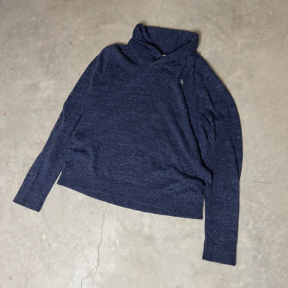 Abercrombie & Fitch Shawl Collar Sweater Mens XXL Navy Blue