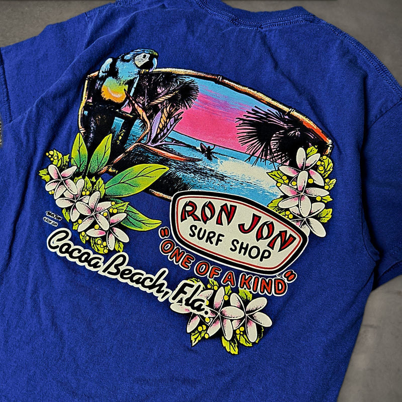 Ron Jon Surf Shop Pocket Tee Mens M Blue Cocoa Beach Surf