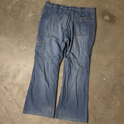 Old Navy Blue Jeans Womens Size 18 Bootcut Two-Tone Cargo