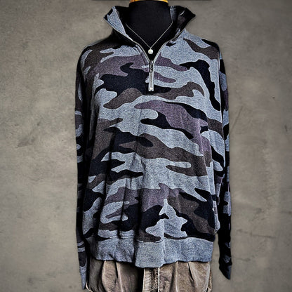 PINK Victoria's Secret Camo Quarter Zip Womens XL Gray