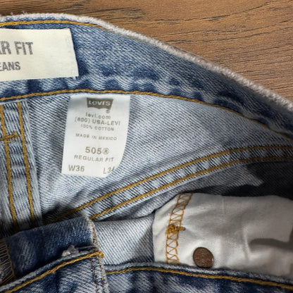 Vintage Y2K Levis 505 Jeans Mens 36x34 Light Wash Baggy