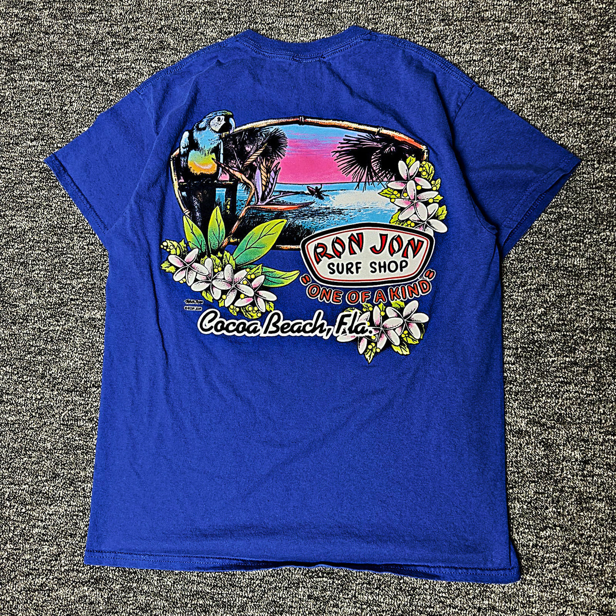Ron Jon Surf Shop Pocket Tee Mens M Blue Cocoa Beach Surf