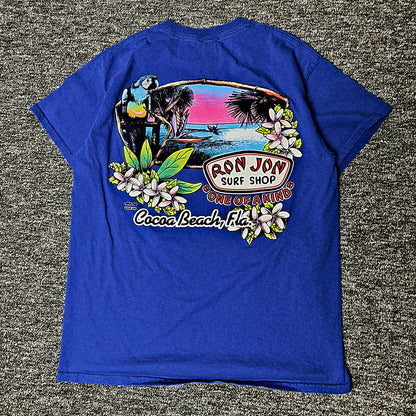 Ron Jon Surf Shop Pocket Tee Mens M Blue Cocoa Beach Surf