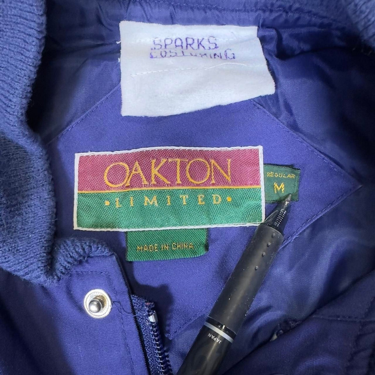 Vintage Oakton Limited Bomber Jacket Mens M Blue Retro