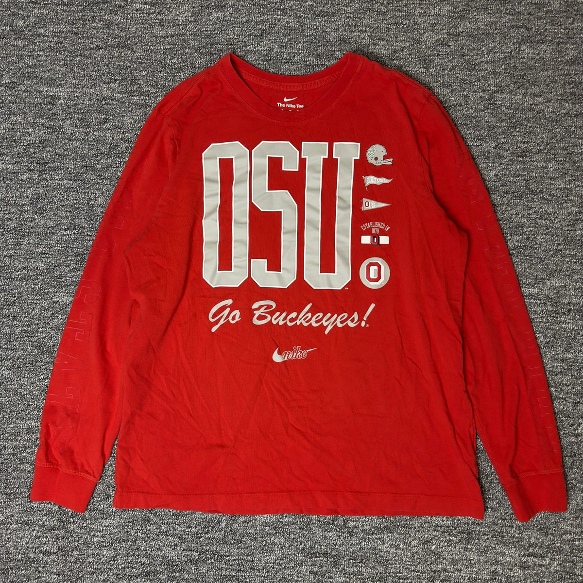 Nike Ohio State Buckeyes Long Sleeve Tee Mens XL Red