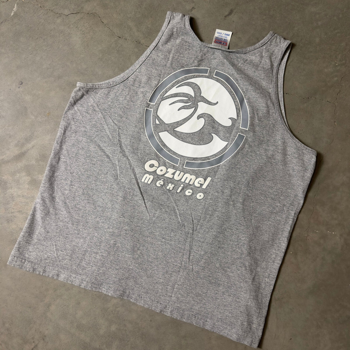 Vintage Le Best Cozumel Mexico Tank Top Men XXL Gray Graphic