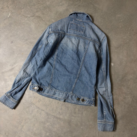 Eddie Bauer Denim Trucker Jacket Womens XS Blue Heritage Gorpcore Casual