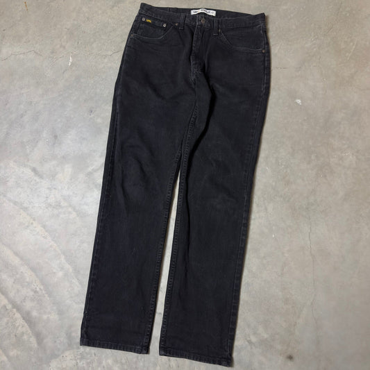 Lee Regular Fit Jeans Mens 34x34 Black Straight Leg Streetwear Baggy Casual