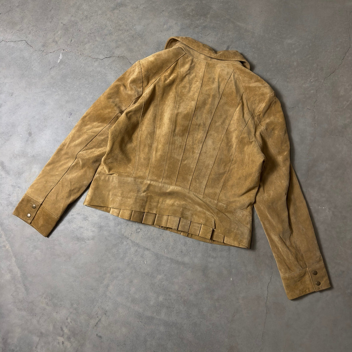 Coldwater Creek Suede Leather Moto Jacket Womens L Tan Western Boho Minimalist