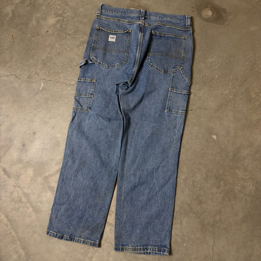 Lee Carpenter Jeans Mens 33x30 Medium Wash Workwear Baggy