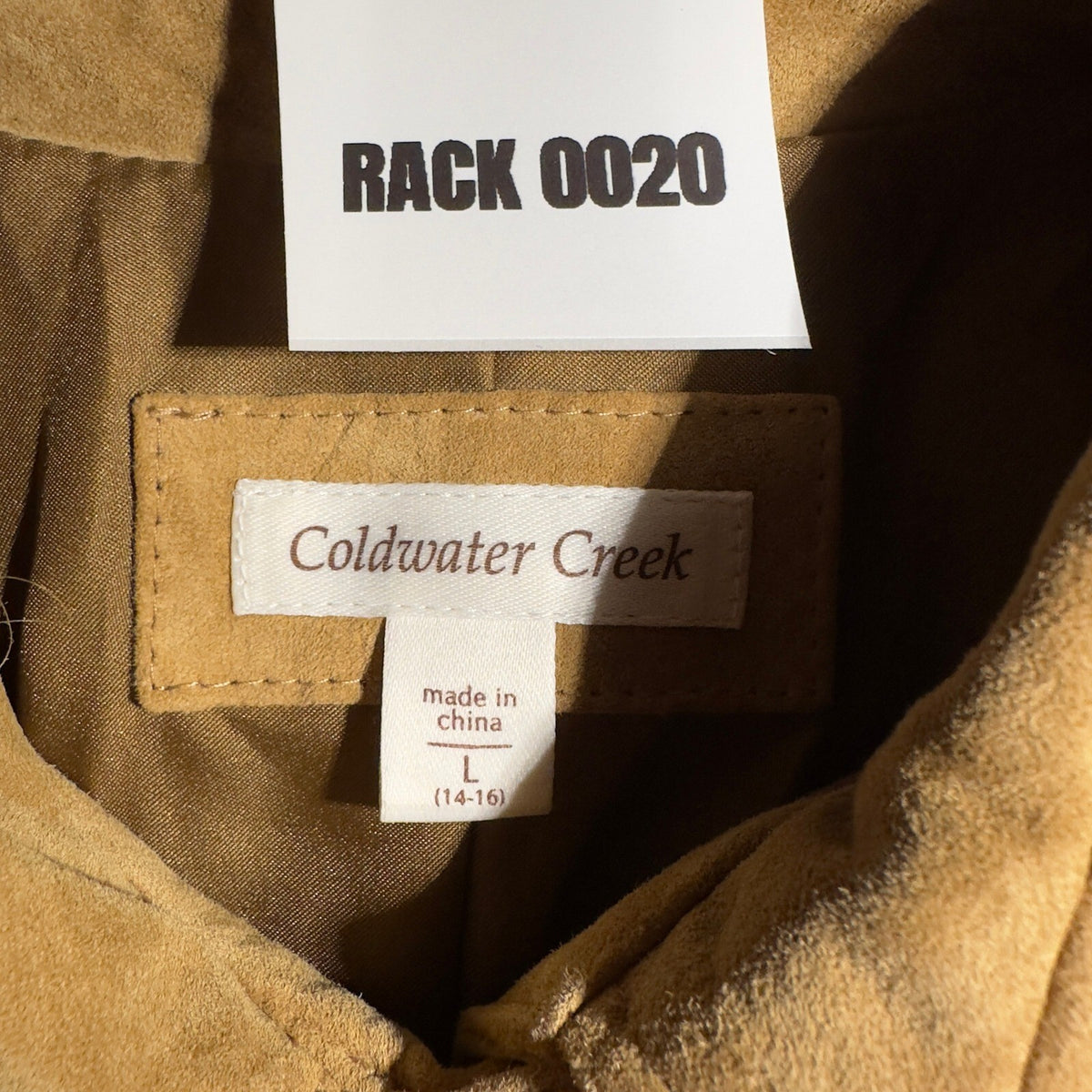 Coldwater Creek Suede Leather Moto Jacket Womens L Tan Western Boho Minimalist