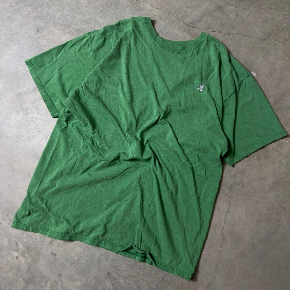 Champion Embroidered Logo T-Shirt Mens 2XL Green Sportswear