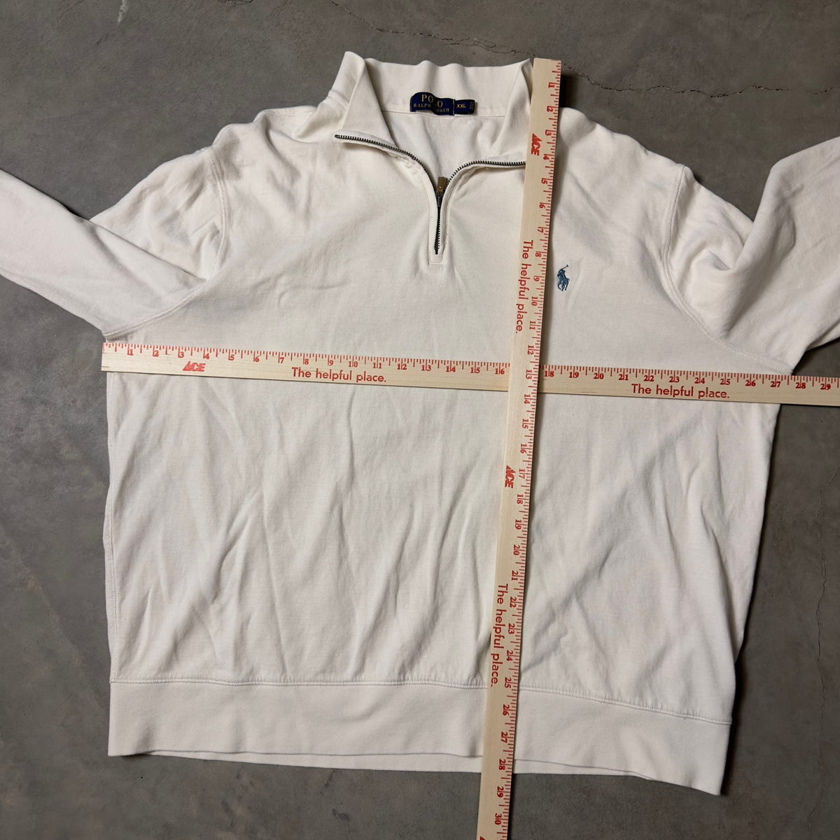 Polo Ralph Lauren Quarter Zip Pullover Mens XXL White