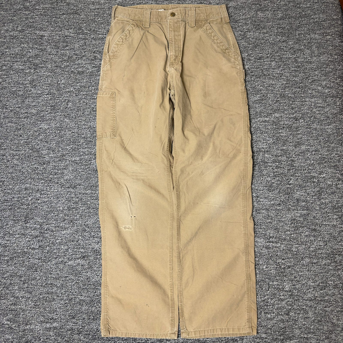 Carhartt B151 Dungaree Pants Mens 33x34 Dark Khaki Baggy